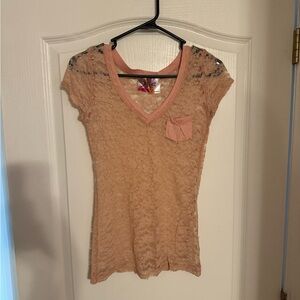 Fitted Pink Ruched Blouse